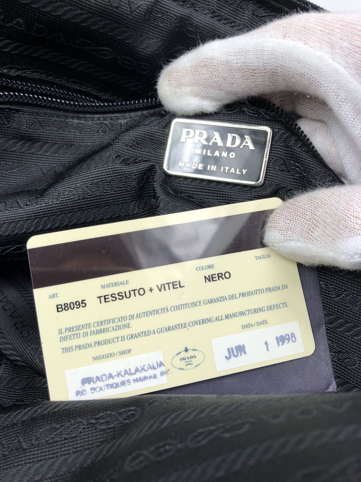 Prada Prada 1998 tessuto vitel hand bag Size ONE SIZE - 5 Thumbnail