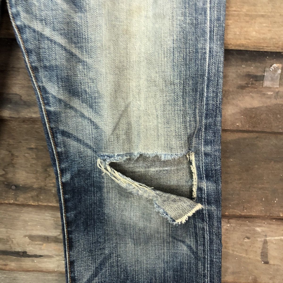 Levi's Levis Strauss Blue distressed Denim Jeans Pants #4582 Size US 32 / EU 48 - 5 Thumbnail