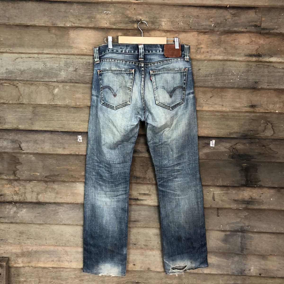 Levi's Levis Strauss Blue distressed Denim Jeans Pants #4582 Size US 32 / EU 48 - 12 Thumbnail