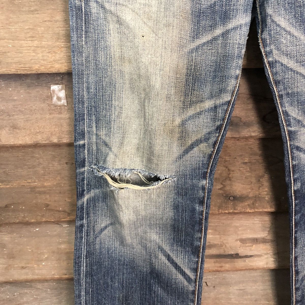 Levi's Levis Strauss Blue distressed Denim Jeans Pants #4582 Size US 32 / EU 48 - 6 Thumbnail