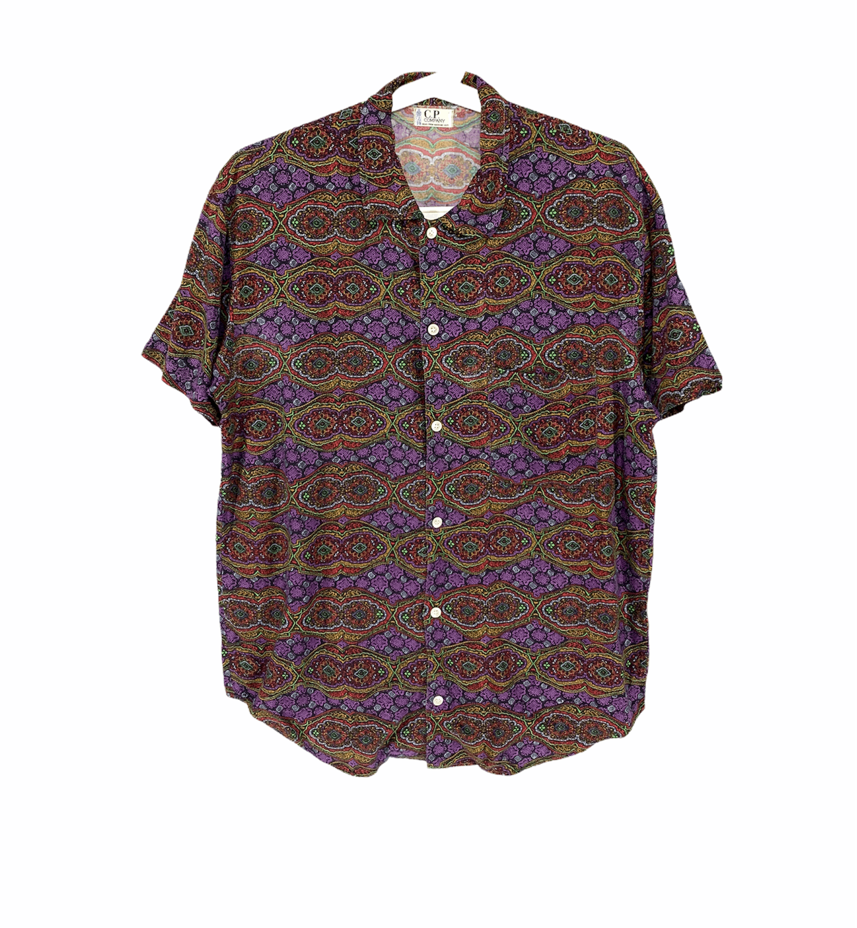 CP Company flower abstract all over print rayon shirt