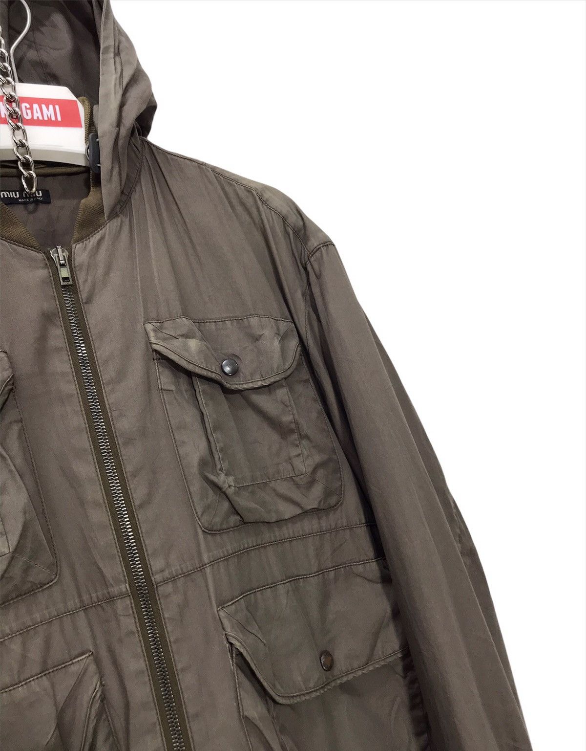 Miu Miu Miu Miu Military Style Hoodie Jacket Thin 2🟩6 Size US M / EU 48-50 / 2 - 4 Thumbnail