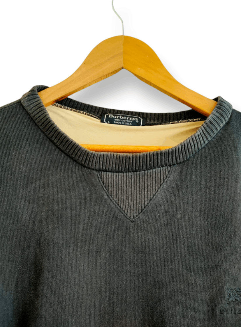 Burberry Vintage Burbery Small Logo Pullover Sweatshirts Size US L / EU 52-54 / 3 - 4 Thumbnail