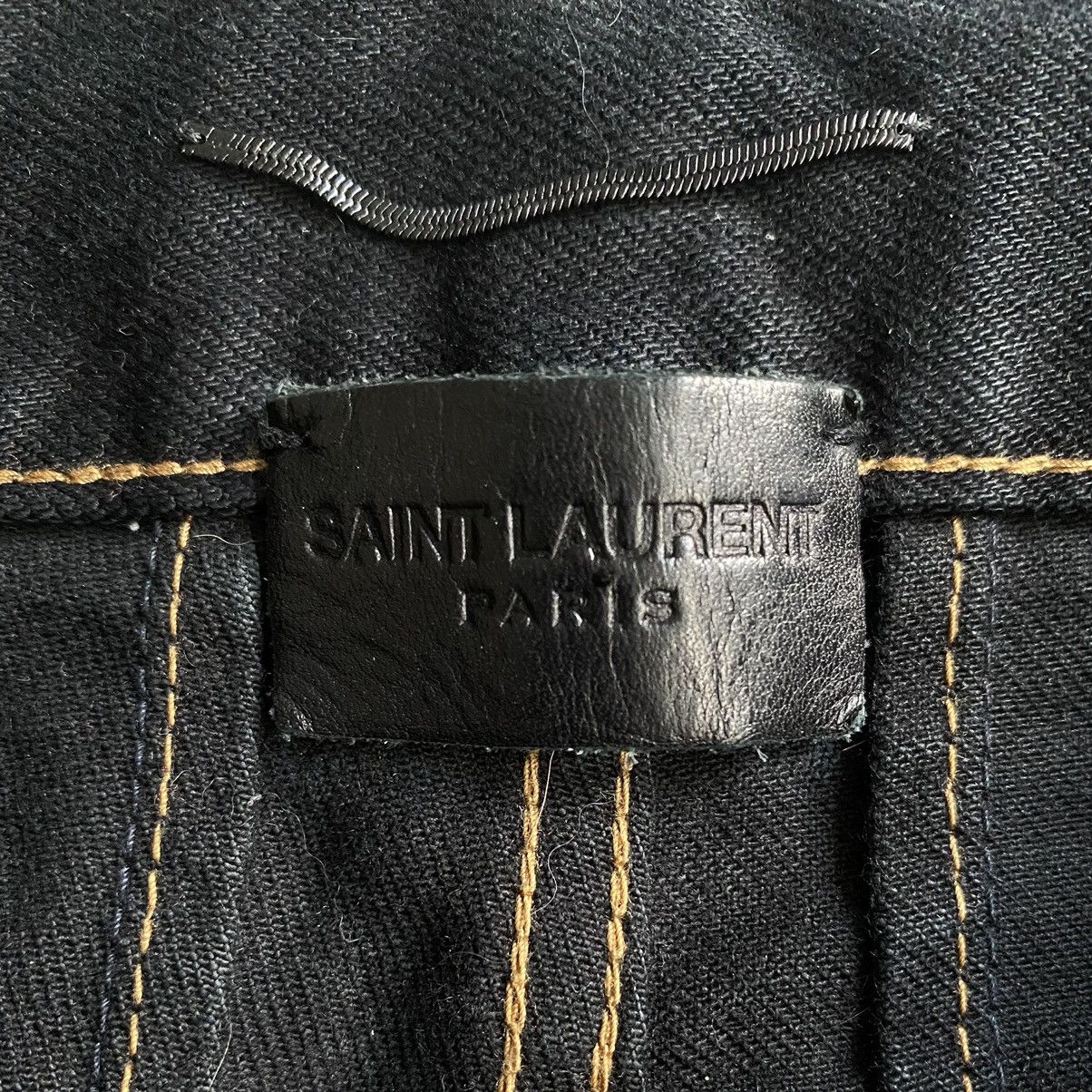 Hedi Slimane × Saint Laurent Paris FW16 Black Over-dyed Crash Jeans D02 Black Chain Size US 30 / EU 46 - 9 Thumbnail