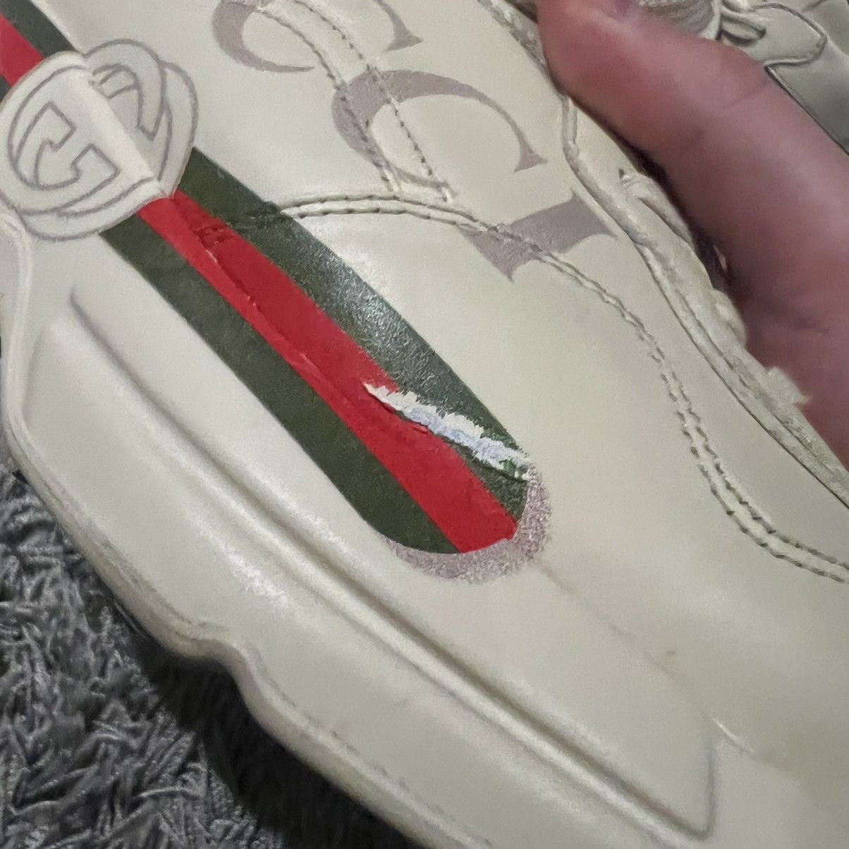 Gucci Gucci Rython sneakers gently used 7 GG logo stripe Size US 8.5 / EU 41-42 - 10 Thumbnail