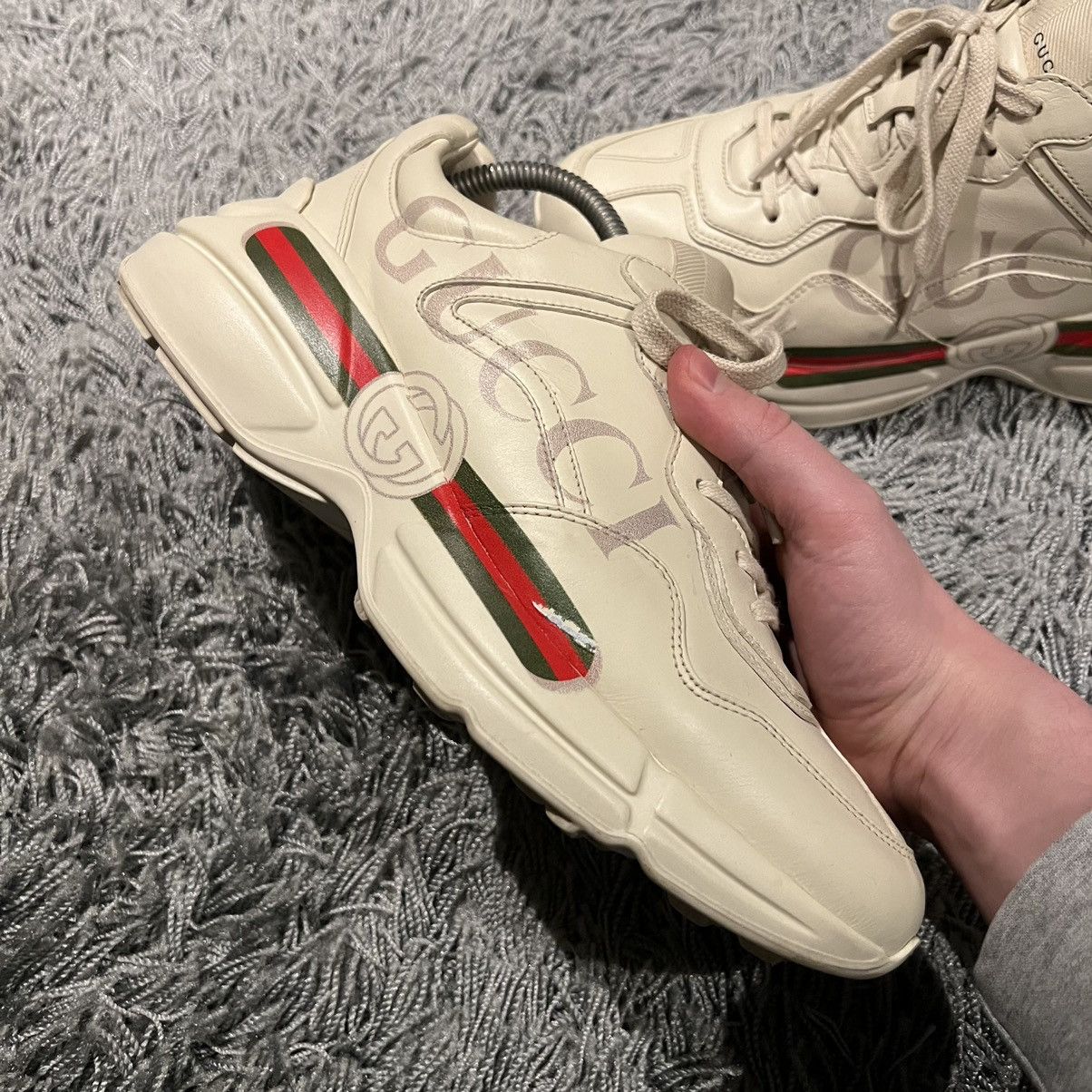 Gucci Gucci Rython sneakers gently used 7 GG logo stripe Size US 8.5 / EU 41-42 - 9 Thumbnail