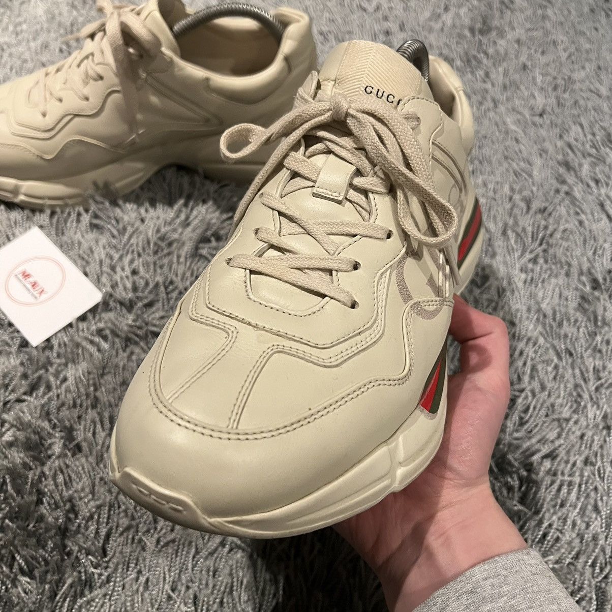 Gucci Gucci Rython sneakers gently used 7 GG logo stripe Size US 8.5 / EU 41-42 - 3 Thumbnail