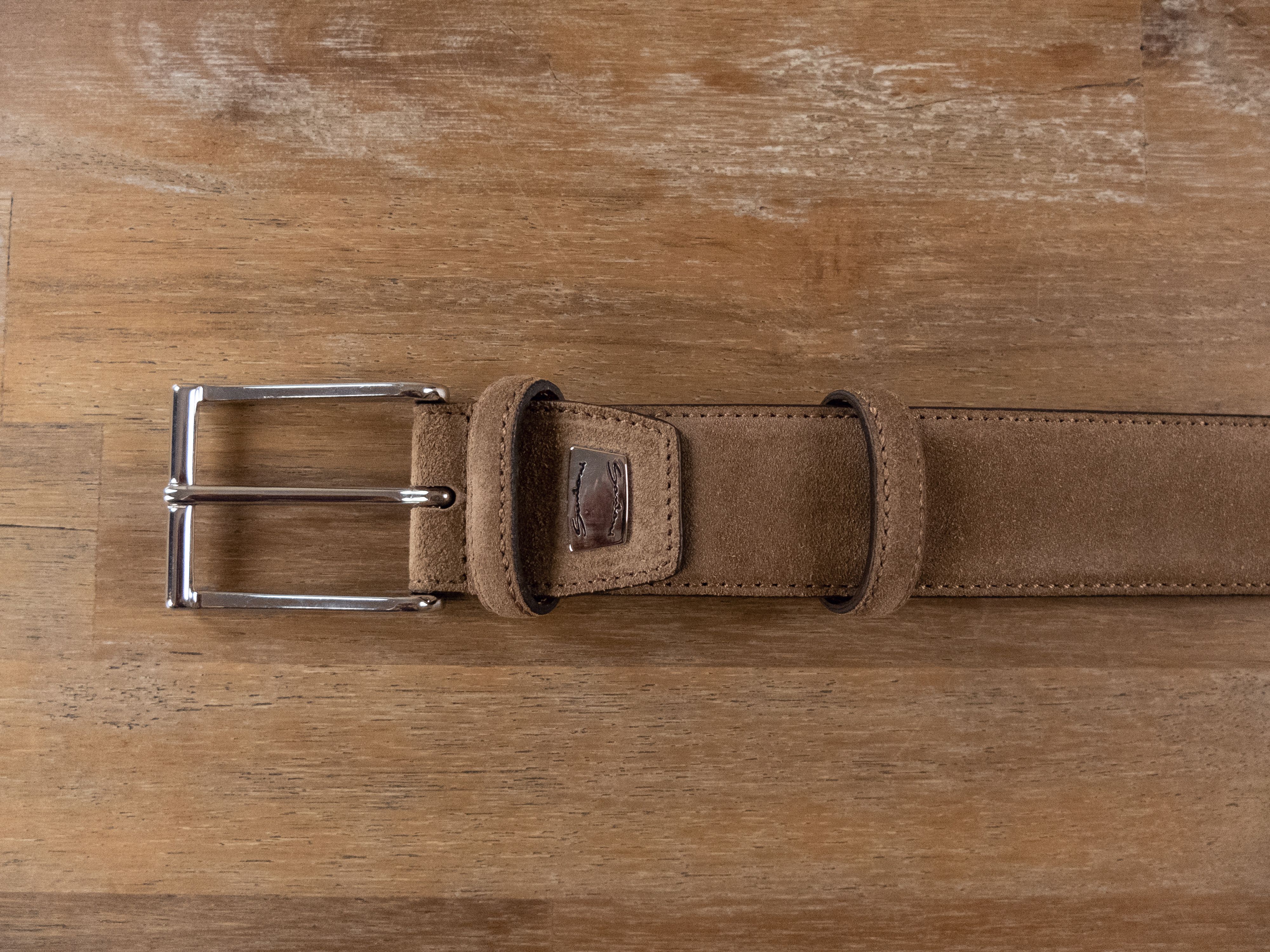 Santoni SANTONI brown suede belt 110 (fits size 42 inch waist best) Size 42 - 2 Thumbnail
