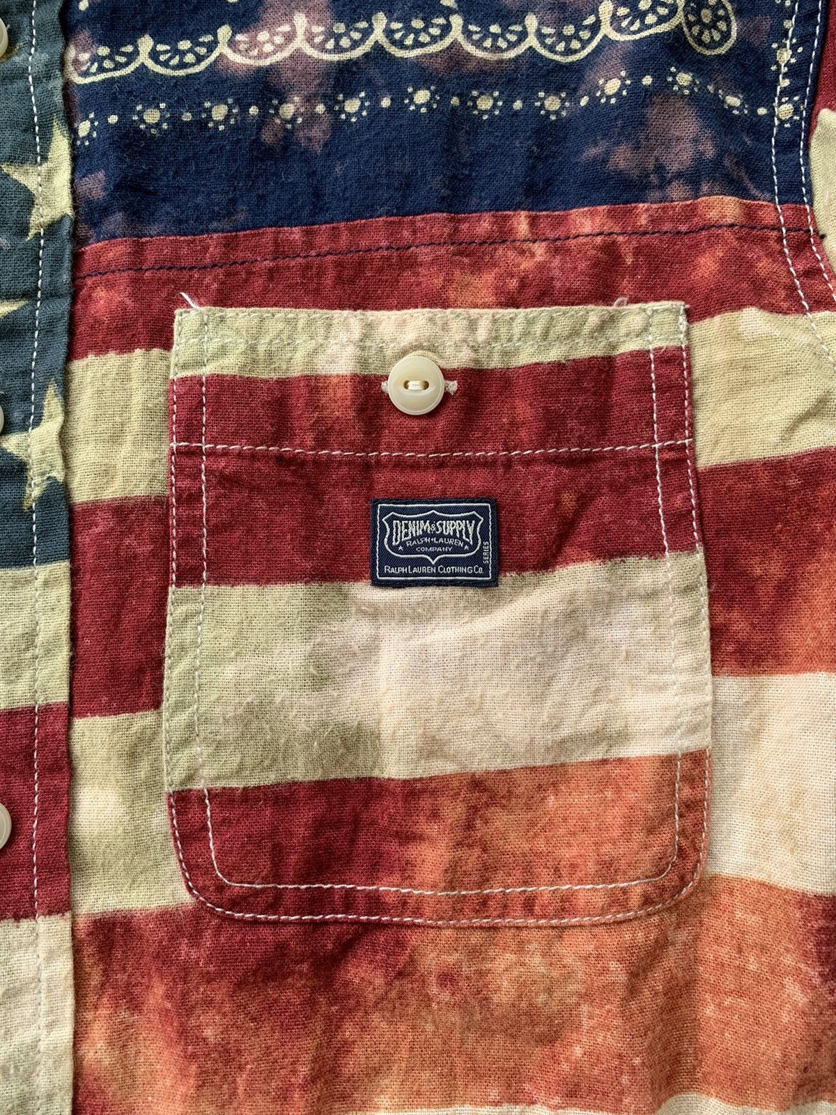 Denim & Supply Ralph Lauren 💸BINDINGOFFER💸 RL Patches Work Design US Flag Shirt Size US S / EU 44-46 / 1 - 8 Thumbnail