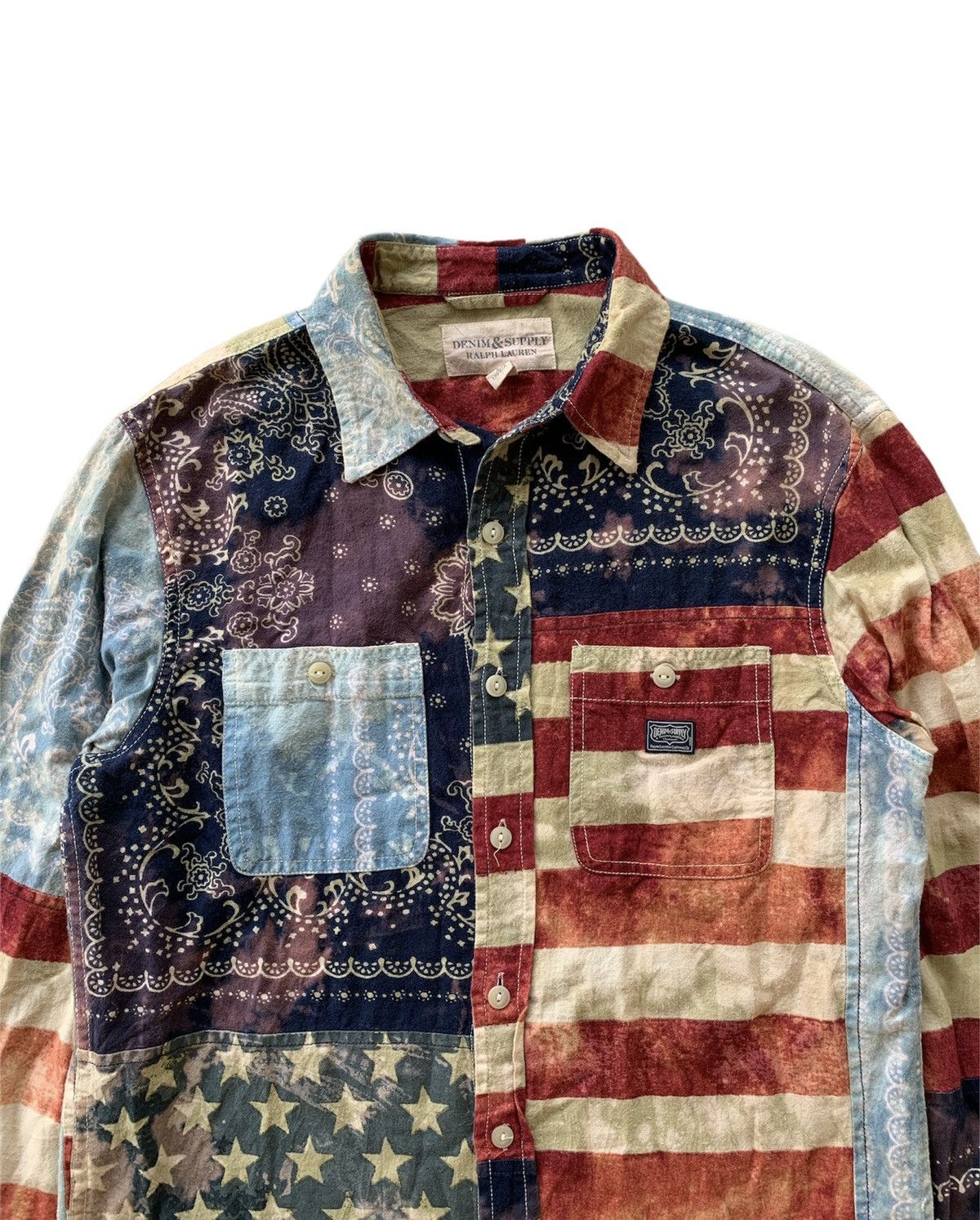 Denim & Supply Ralph Lauren 💸BINDINGOFFER💸 RL Patches Work Design US Flag Shirt Size US S / EU 44-46 / 1 - 4 Thumbnail