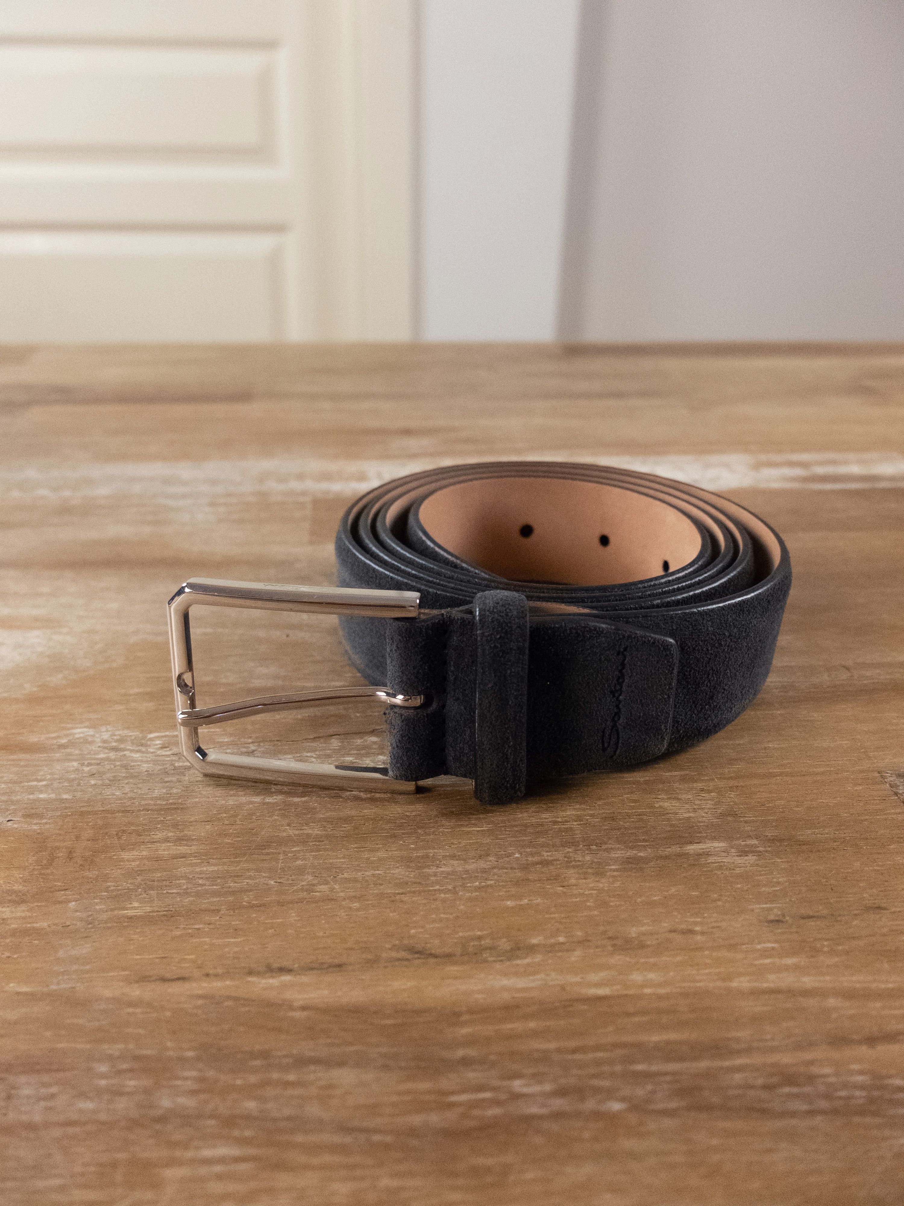 Santoni SANTONI gray suede belt 110 (fits size 43 waist best) Size 42 - 1 Thumbnail