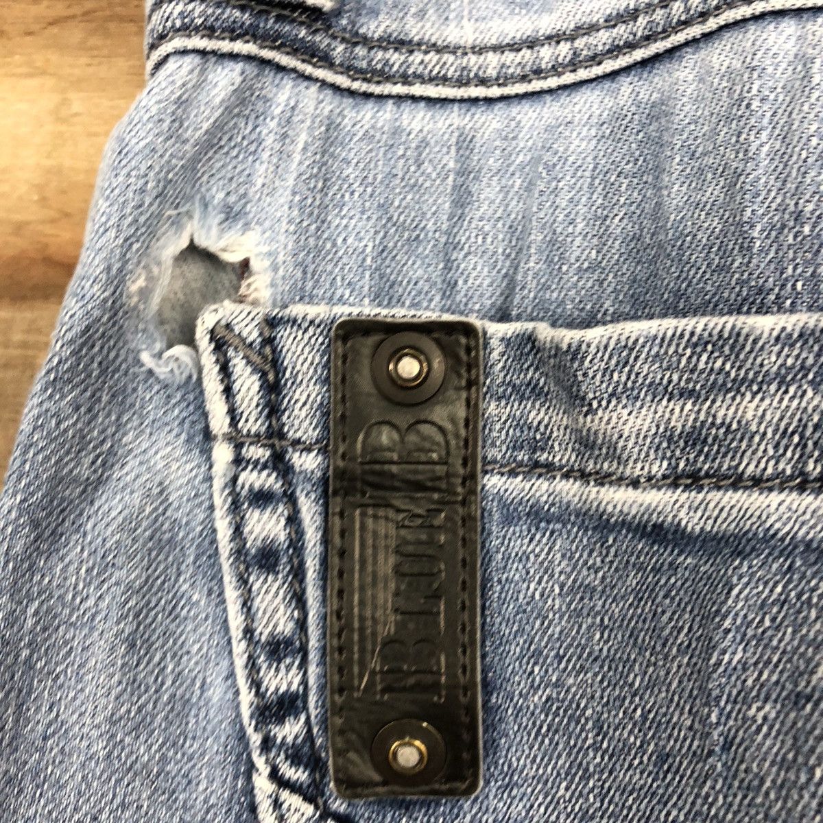 Japanese Brand Blue B worn Distressed Blue Denim Jeans Pants #4587 Size US 34 / EU 50 - 15 Thumbnail