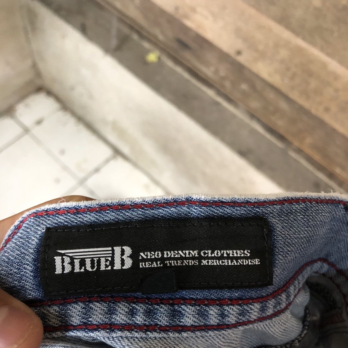 Japanese Brand Blue B worn Distressed Blue Denim Jeans Pants #4587 Size US 34 / EU 50 - 16 Thumbnail