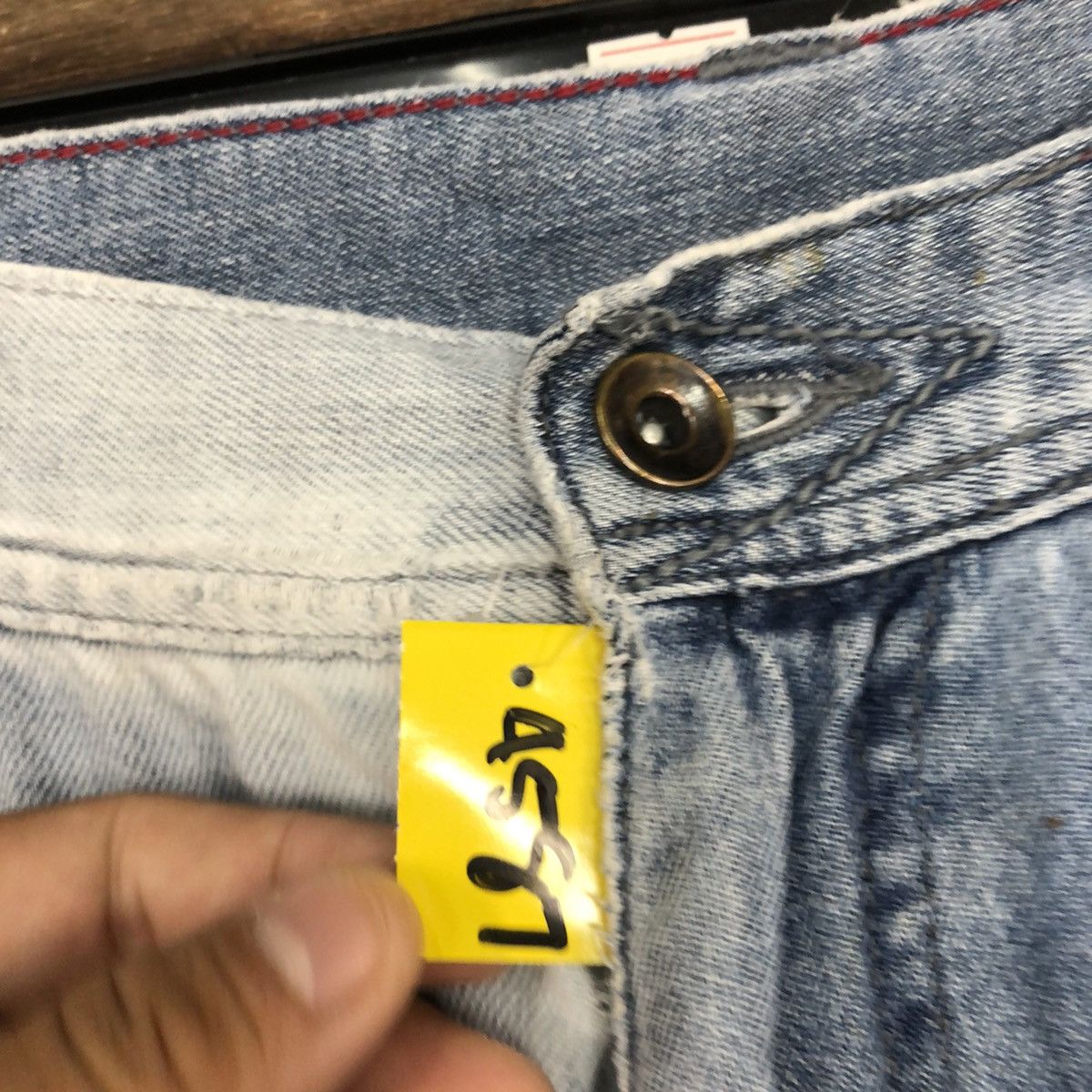 Japanese Brand Blue B worn Distressed Blue Denim Jeans Pants #4587 Size US 34 / EU 50 - 10 Thumbnail