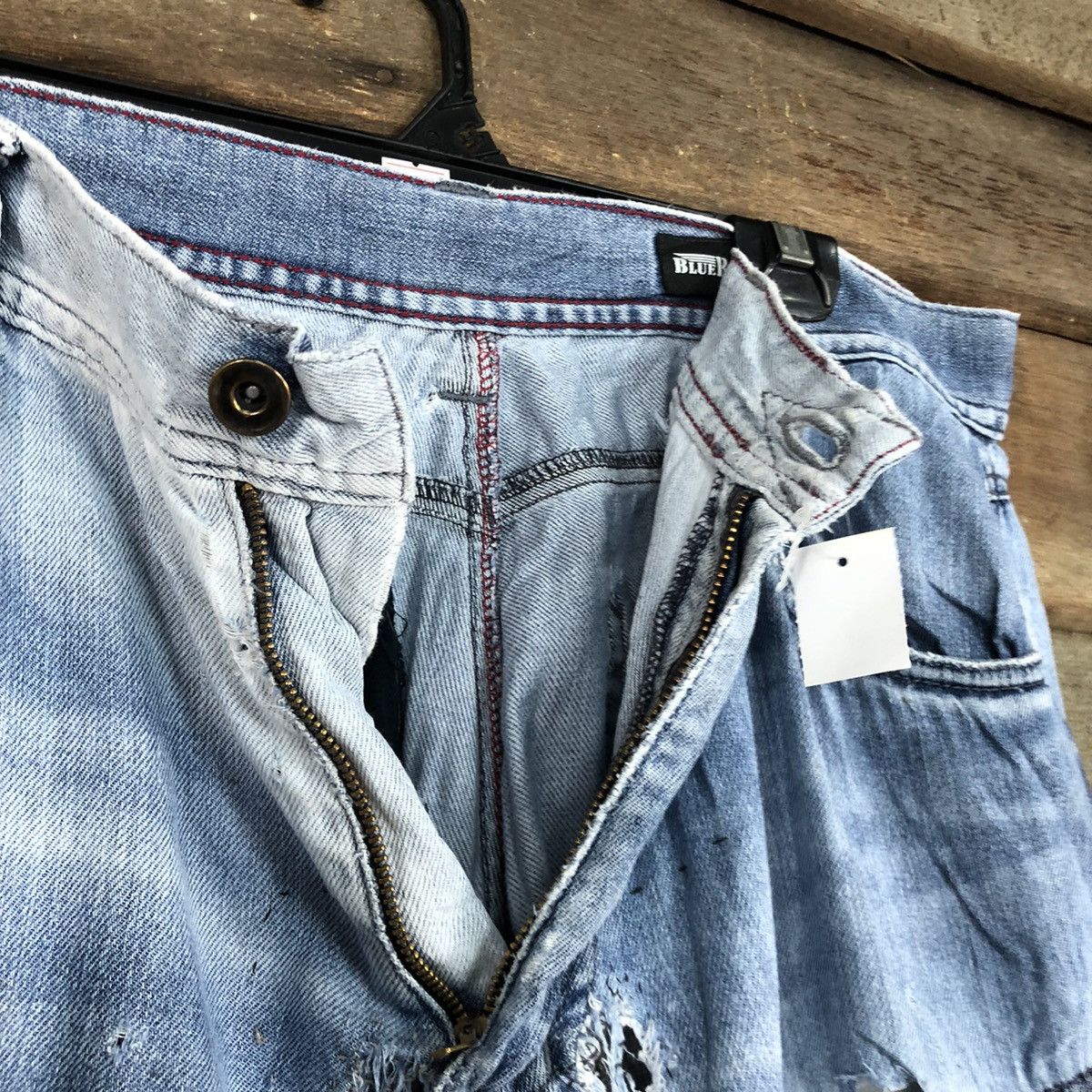 Japanese Brand Blue B worn Distressed Blue Denim Jeans Pants #4587 Size US 34 / EU 50 - 11 Thumbnail