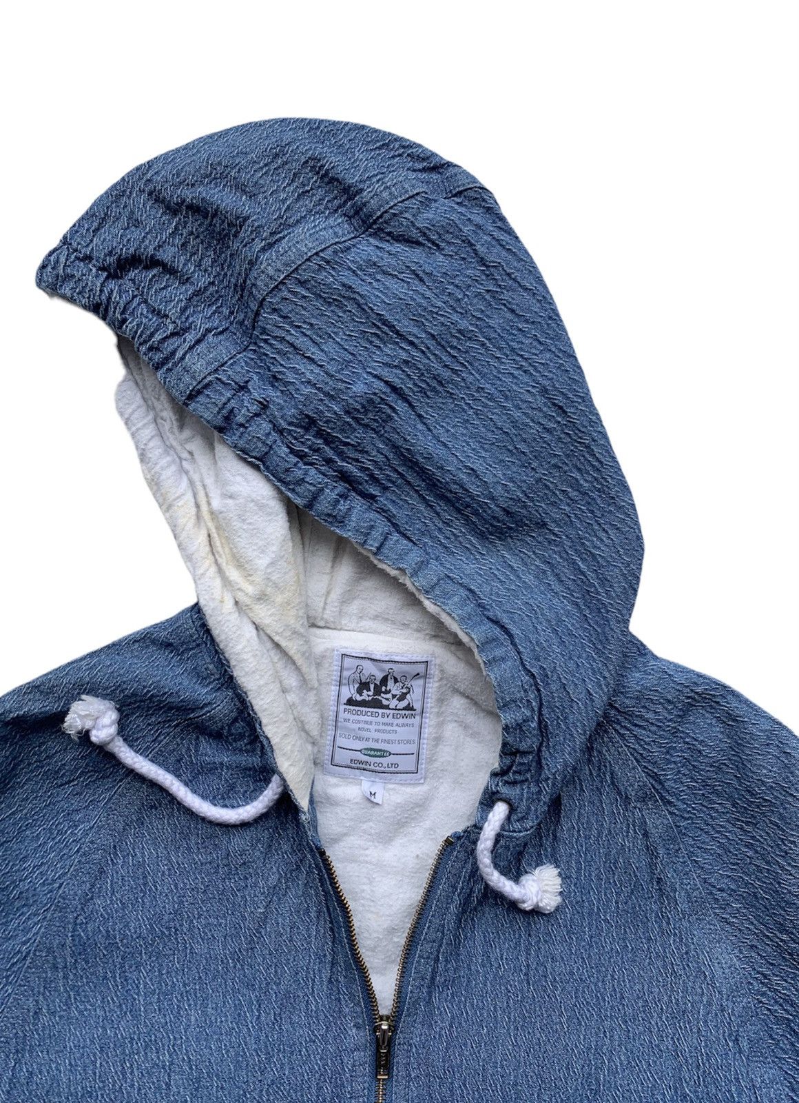 Edwin 👹Vintage EDWIN Denim Bomber Jacket With Hood Size US M / EU 48-50 / 2 - 4 Thumbnail