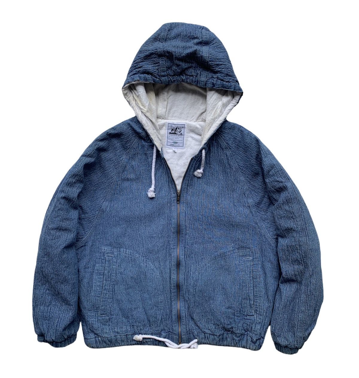 Edwin 👹Vintage EDWIN Denim Bomber Jacket With Hood Size US M / EU 48-50 / 2 - 3 Thumbnail