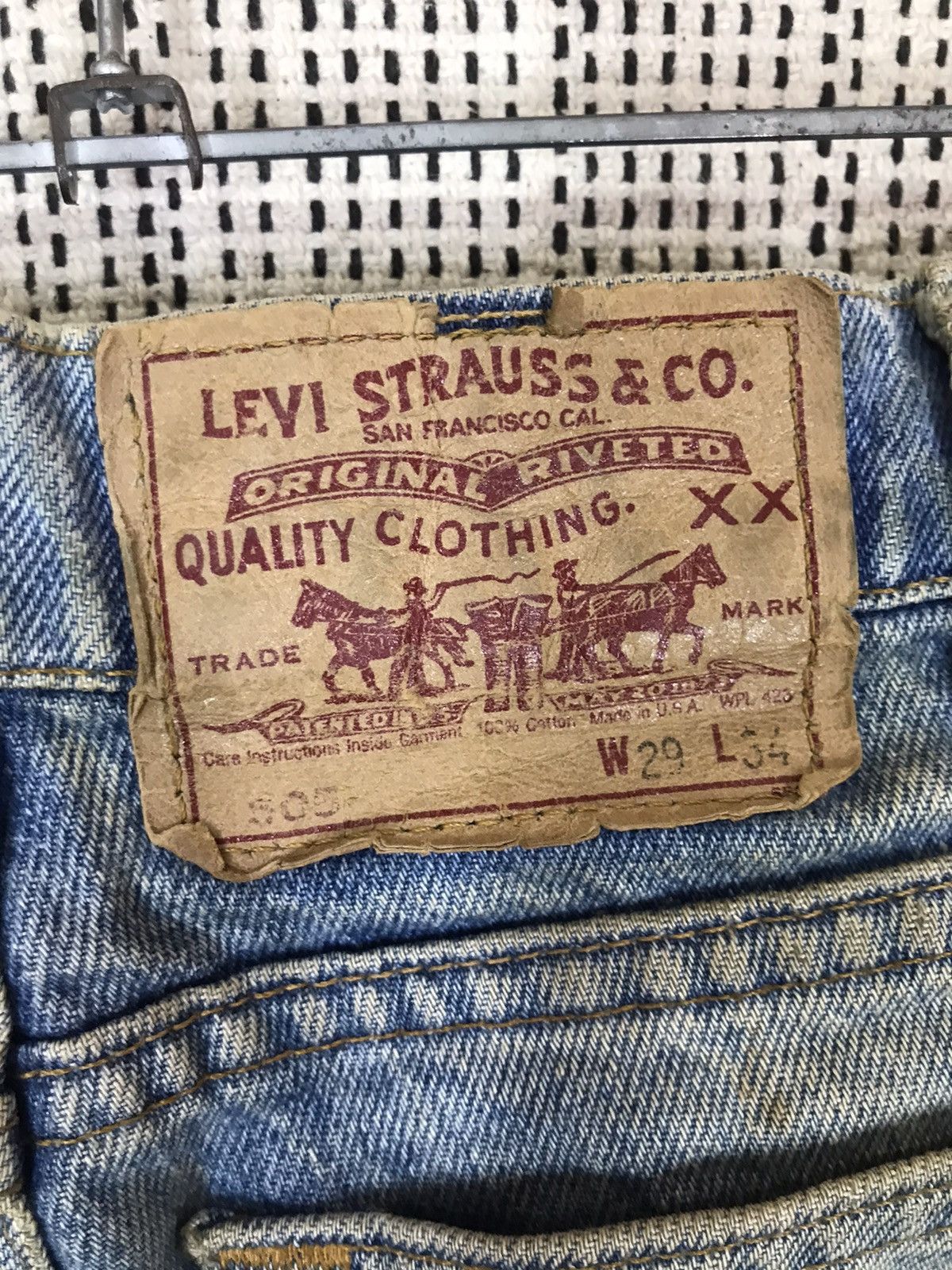 Levi's × Levi's Vintage Clothing ‼️VTG LEVIS 505 80s DISTRESSED SUNFAFDED DENIM‼️ Size US 29 - 6 Thumbnail