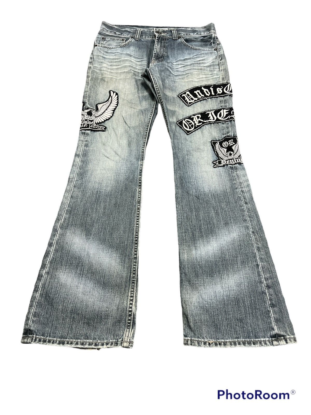 Japanese Brand HOT🔥FLARED DISTRESSED DENIM PATCHES EGALE SORRIDERE JAPAN Size US 32 / EU 48 - 2 Thumbnail