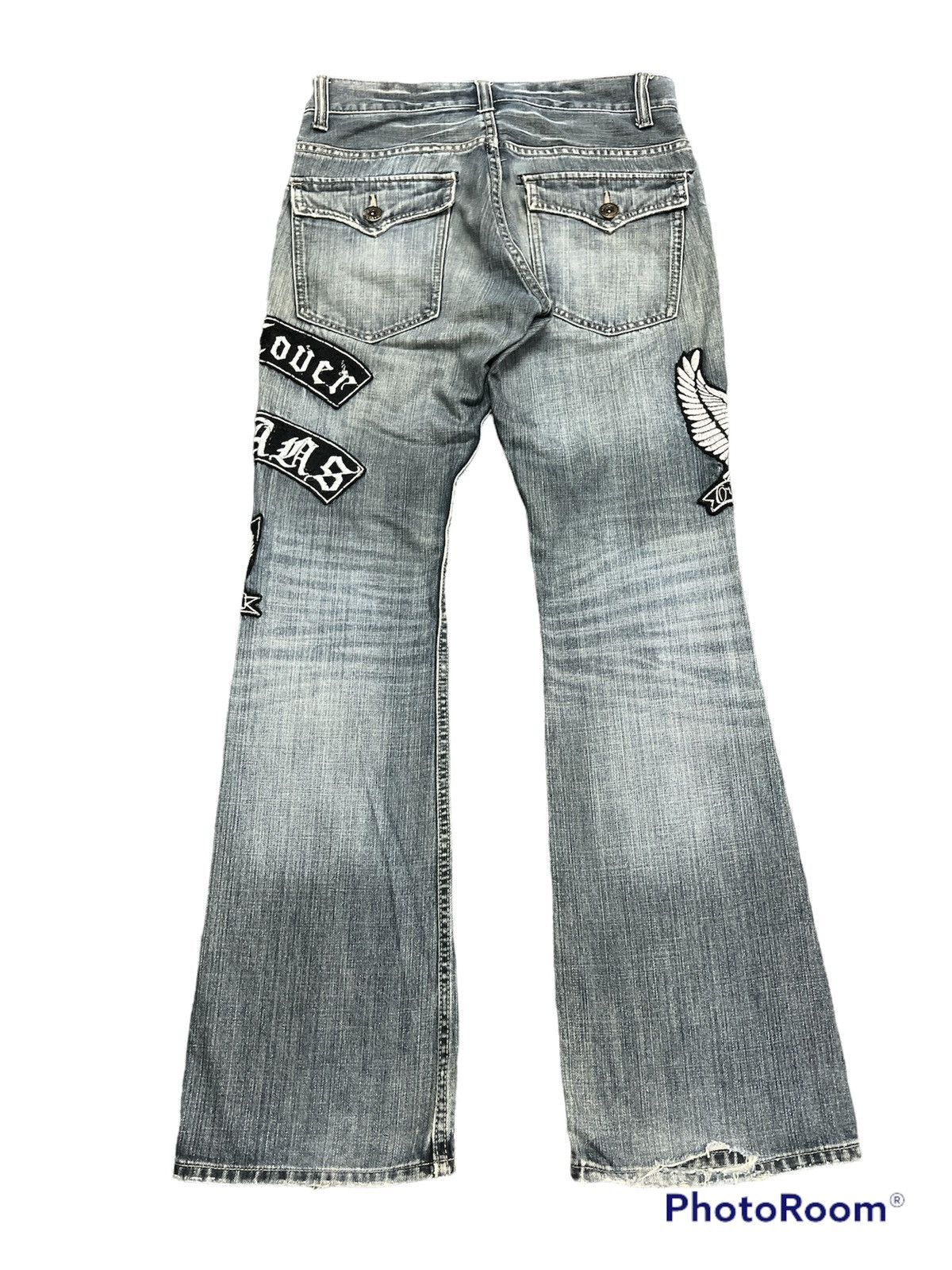 Japanese Brand HOT🔥FLARED DISTRESSED DENIM PATCHES EGALE SORRIDERE JAPAN Size US 32 / EU 48 - 7 Thumbnail