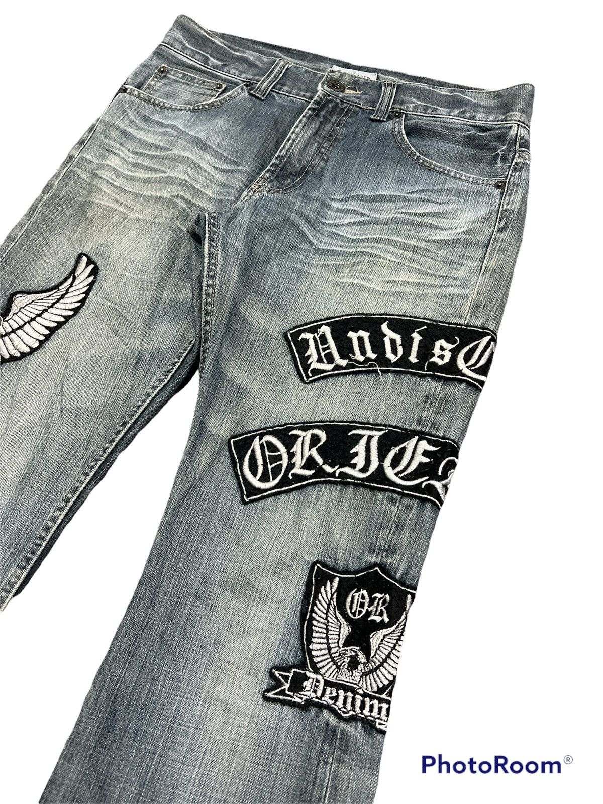 Japanese Brand HOT🔥FLARED DISTRESSED DENIM PATCHES EGALE SORRIDERE JAPAN Size US 32 / EU 48 - 6 Thumbnail