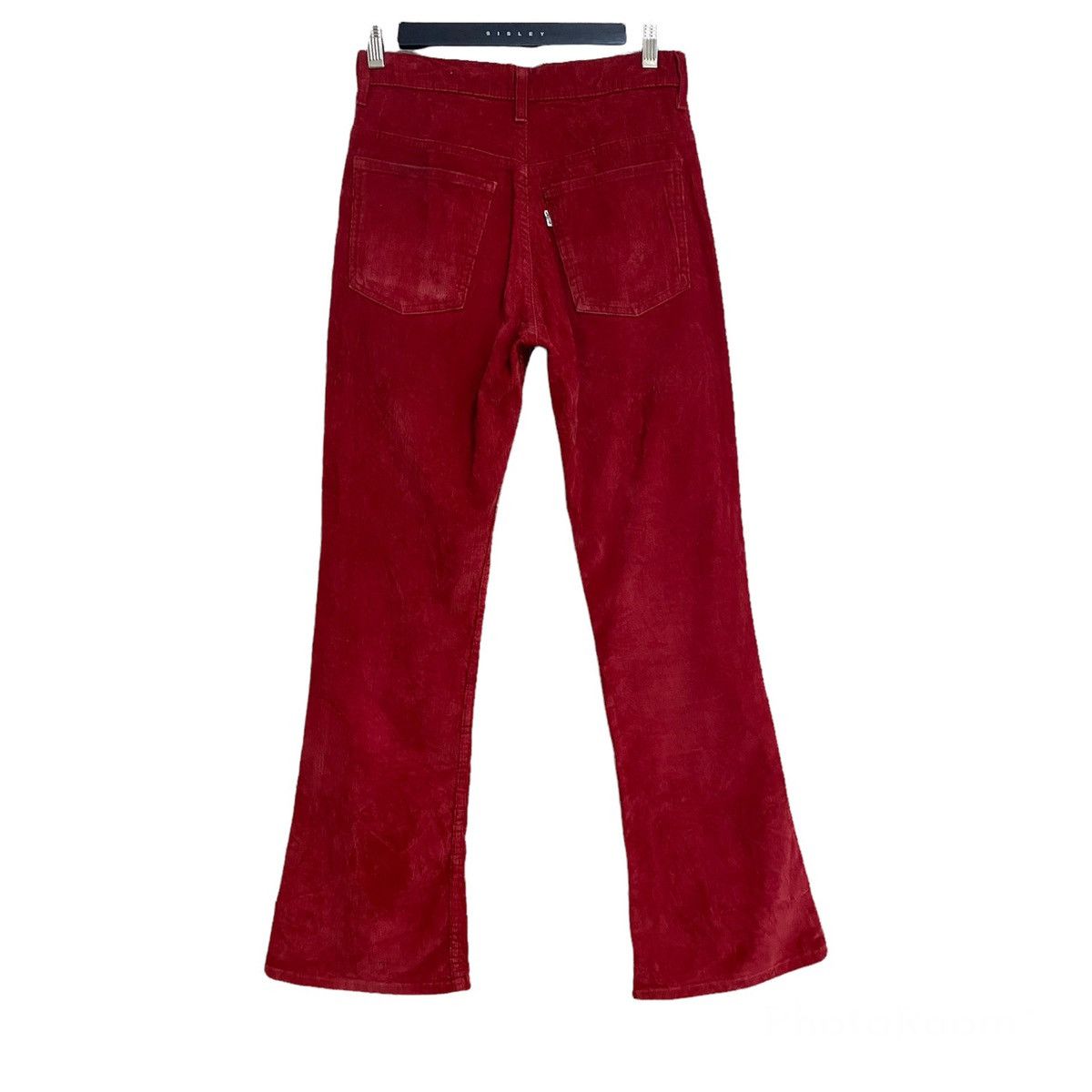 Vintage Levis 646 Red Corduroy Super Flare Jeans 29x31