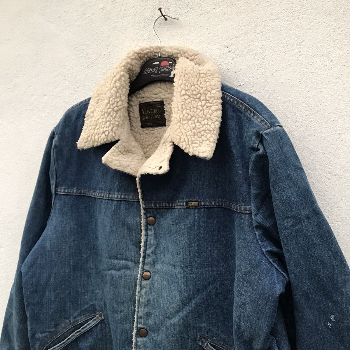 Vintage Vintage Maverick Ranch Coat Sherpa Lining Denim Jacket Size US XL / EU 56 / 4 - 7 Thumbnail