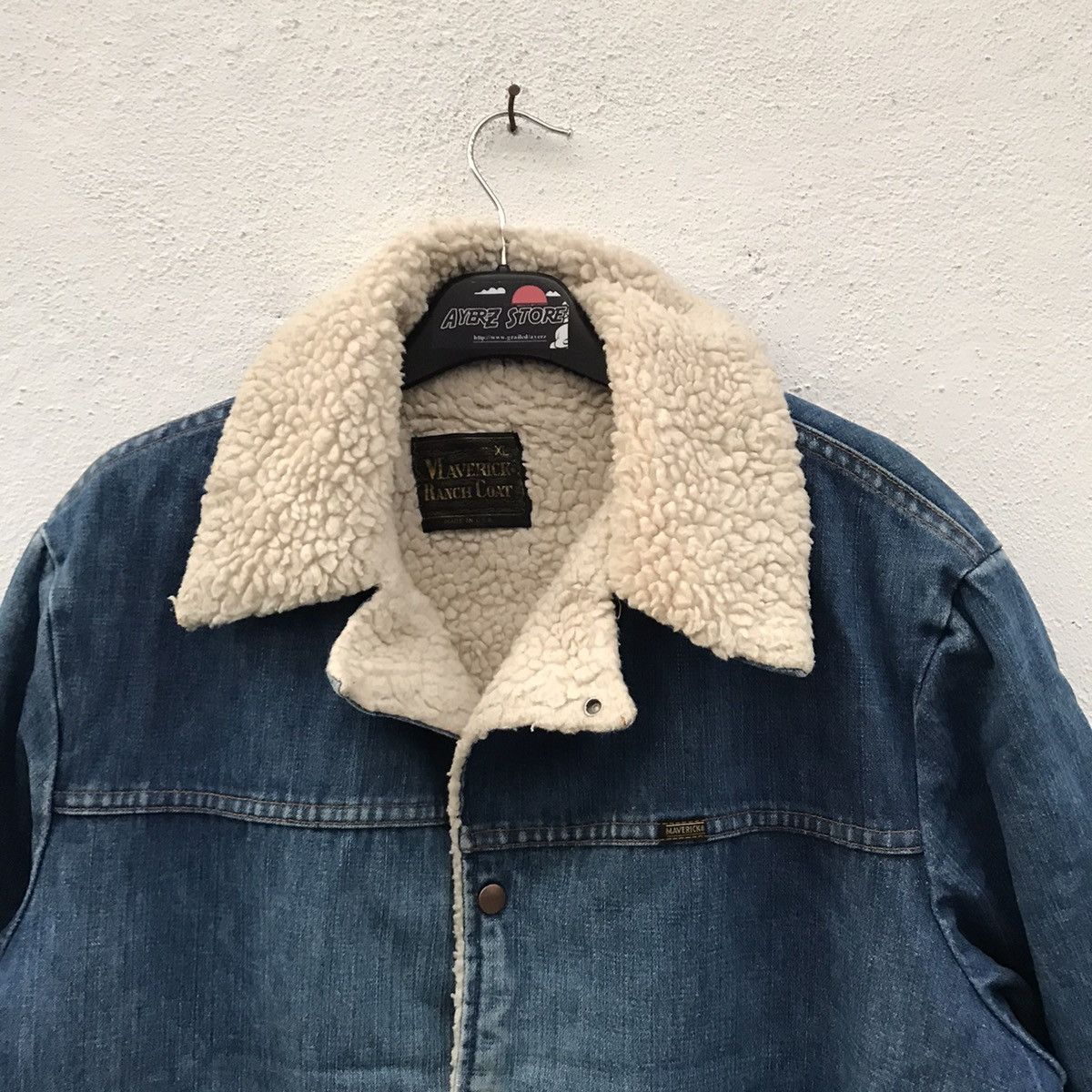 Vintage Vintage Maverick Ranch Coat Sherpa Lining Denim Jacket Size US XL / EU 56 / 4 - 2 Thumbnail