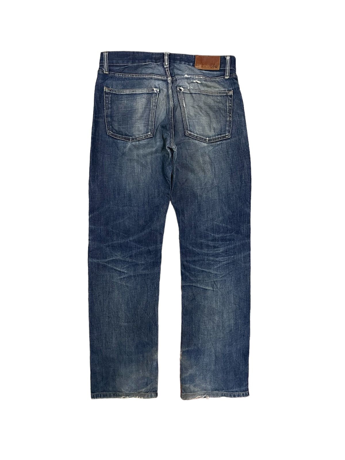 Japanese Brand Vintage Uniqlo S002 Indigo Washed Distressed Jeans Size US 31 - 10 Thumbnail
