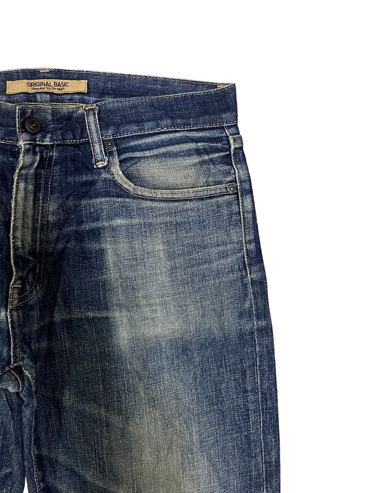 Japanese Brand Vintage Uniqlo S002 Indigo Washed Distressed Jeans Size US 31 - 4 Thumbnail