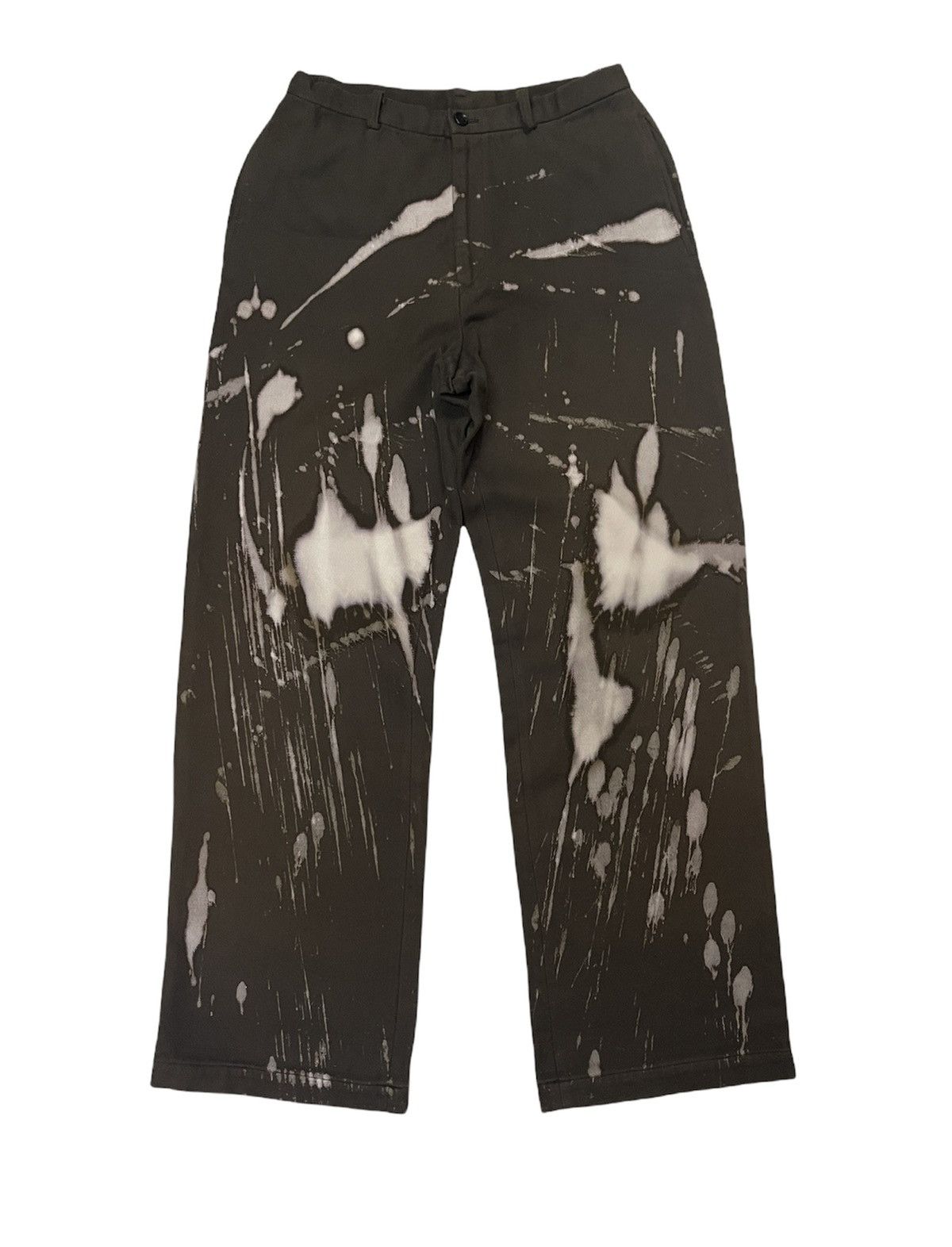 image of Avant Garde Masayuki Marukawa Japan Acid Wash Baggy Pants in Olive Green, Men's (Size 27)