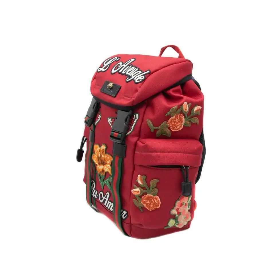 Gucci Q.2 / Red Floral Embroidered Back Pack Size ONE SIZE - 2 Thumbnail