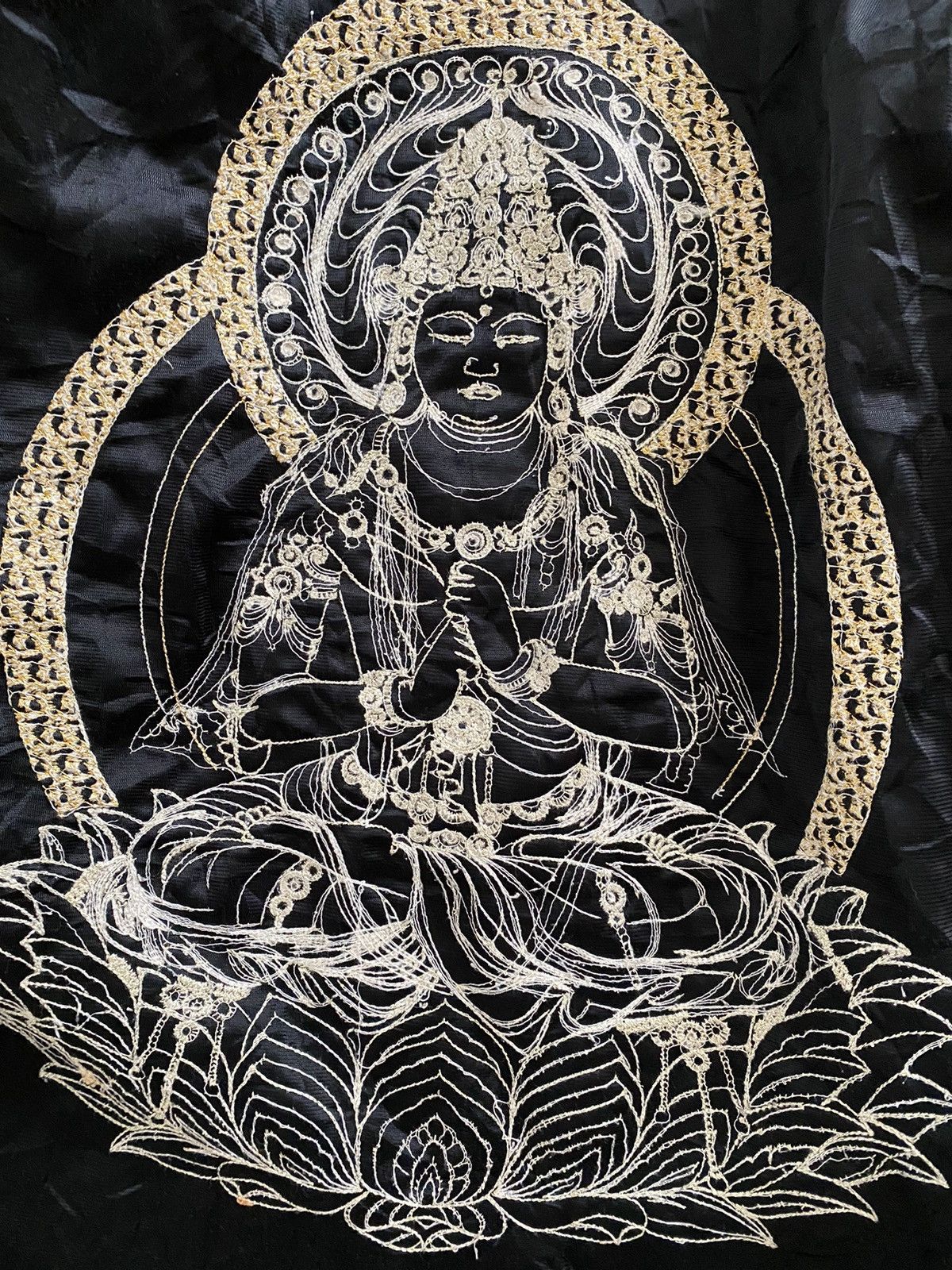 Japanese Brand × Seditionaries × Vintage Vintage embroidery Religion Buddhism big Logo Velvet Shirt Size US L / EU 52-54 / 3 - 12 Thumbnail