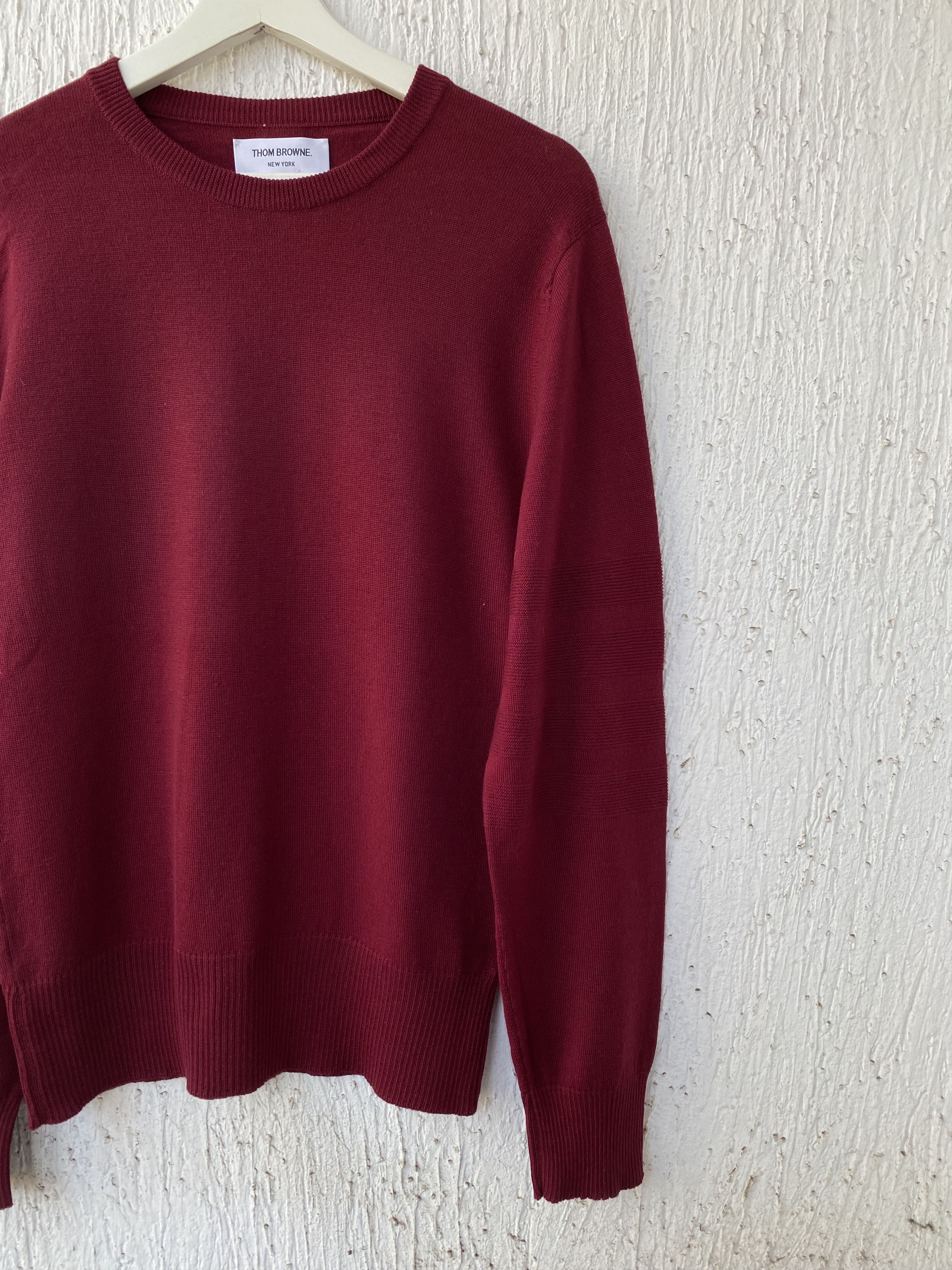 Thom Browne burgundy 4 bar wool sweater Size US S / EU 44-46 / 1 - 2 Thumbnail
