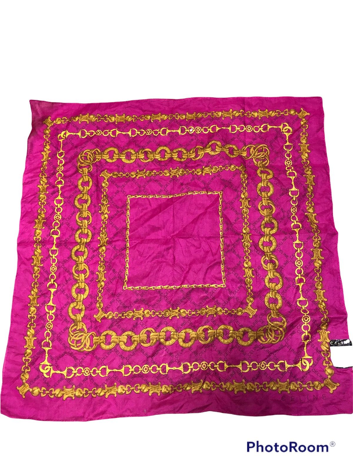 image of Celine Monogram Handkerchief Pocketsquare Neckerchiefs in Pink, Men's
