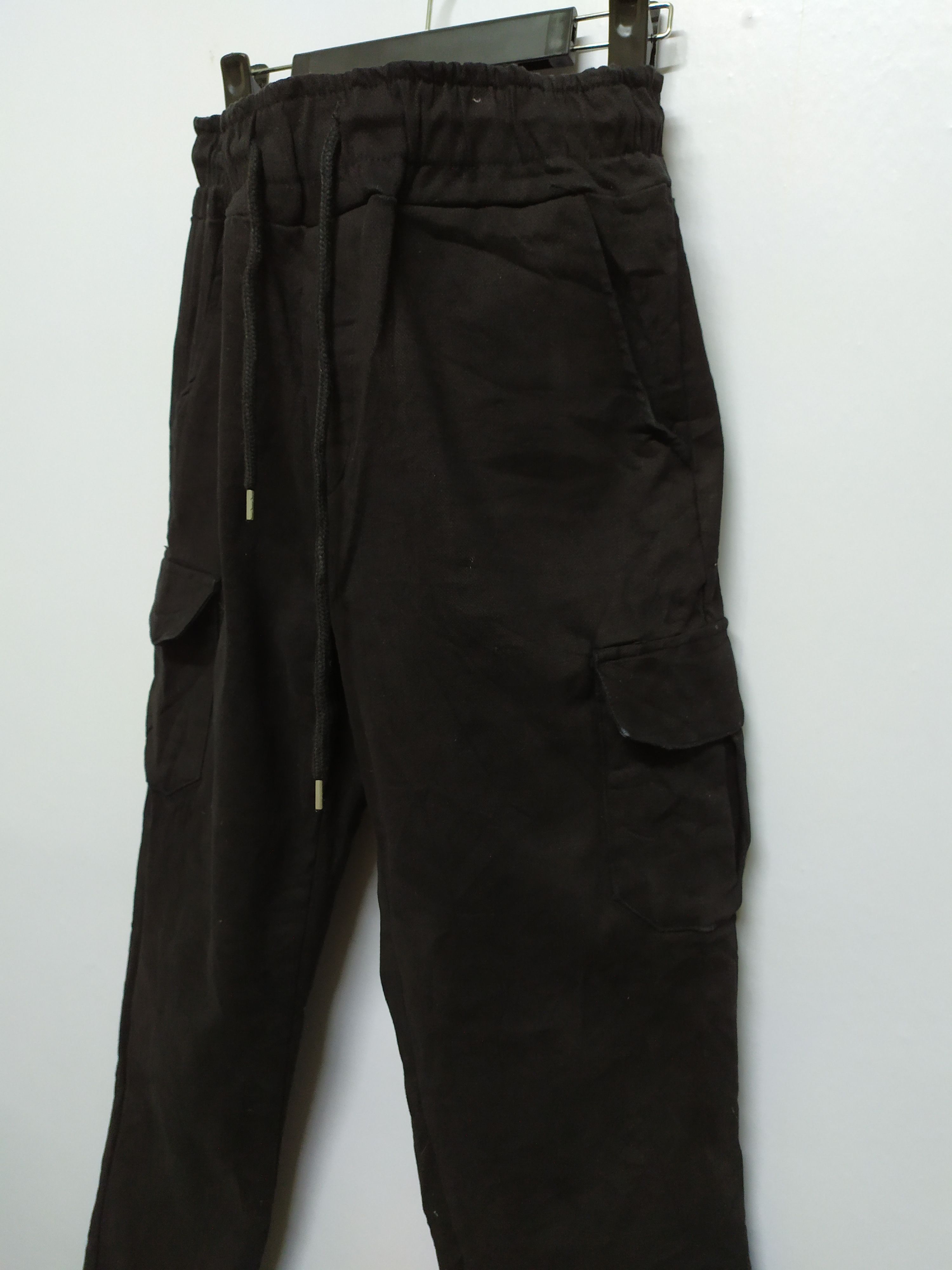Japanese Brand PEACOCK SPRING WAIST BLACK CARGO PANTS Size US 29 - 5 Thumbnail