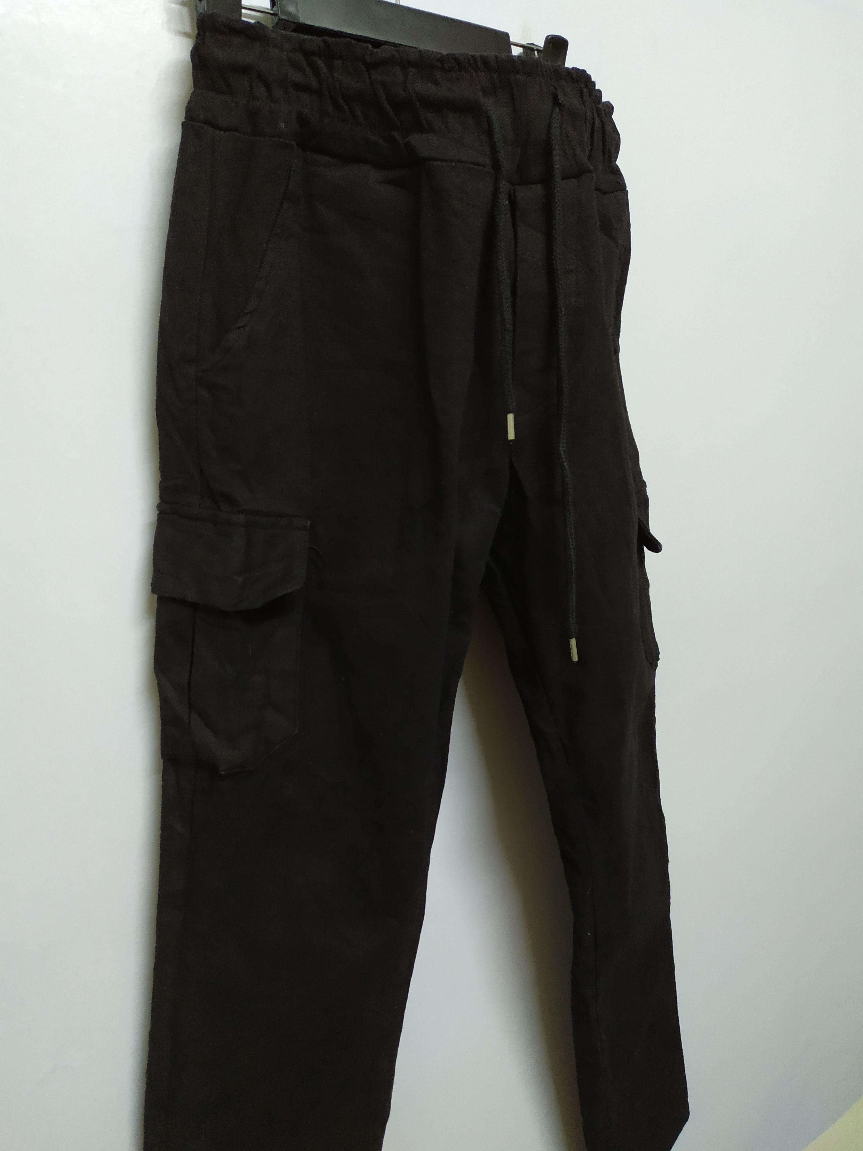 Japanese Brand PEACOCK SPRING WAIST BLACK CARGO PANTS Size US 29 - 4 Thumbnail