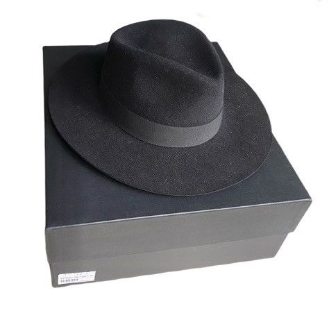 Hedi Slimane × Saint Laurent Paris Saint Laurent Fall 2016 Rabbit Wool Fedora Hat Size ONE SIZE - 8 Thumbnail