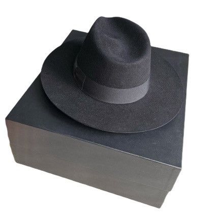 Hedi Slimane × Saint Laurent Paris Saint Laurent Fall 2016 Rabbit Wool Fedora Hat Size ONE SIZE - 6 Thumbnail