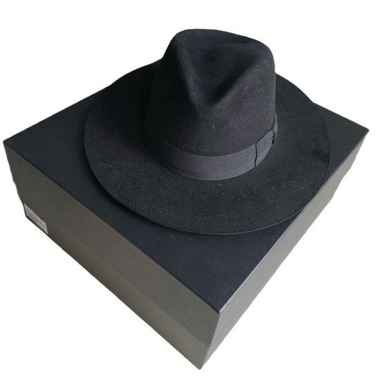 Hedi Slimane × Saint Laurent Paris Saint Laurent Fall 2016 Rabbit Wool Fedora Hat Size ONE SIZE - 9 Thumbnail