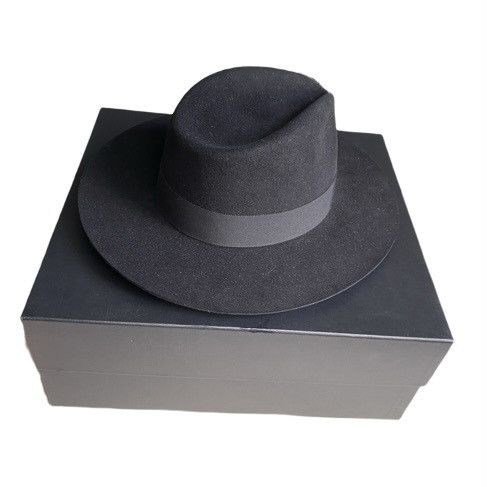 Hedi Slimane × Saint Laurent Paris Saint Laurent Fall 2016 Rabbit Wool Fedora Hat Size ONE SIZE - 7 Thumbnail