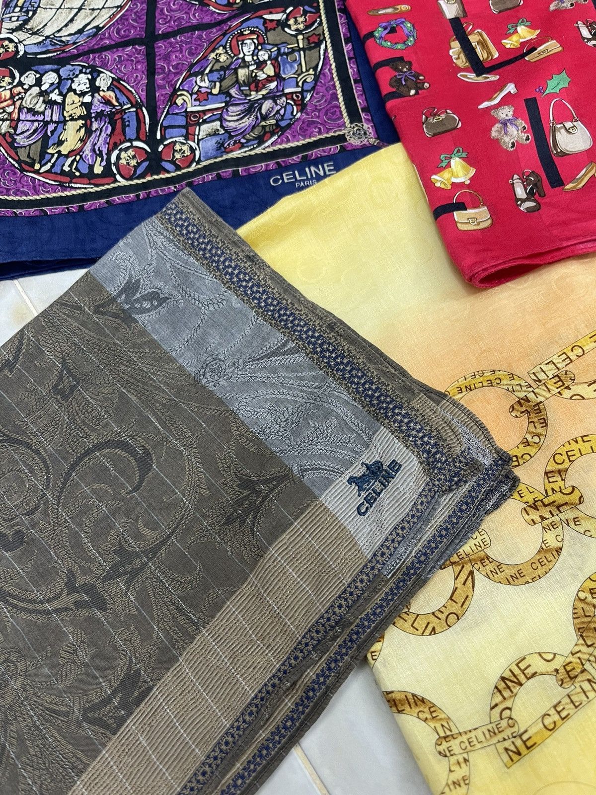 Celine 4 pcs LUXURY CELINE BANDANA / HANDKERCHIEF Size ONE SIZE - 6 Thumbnail