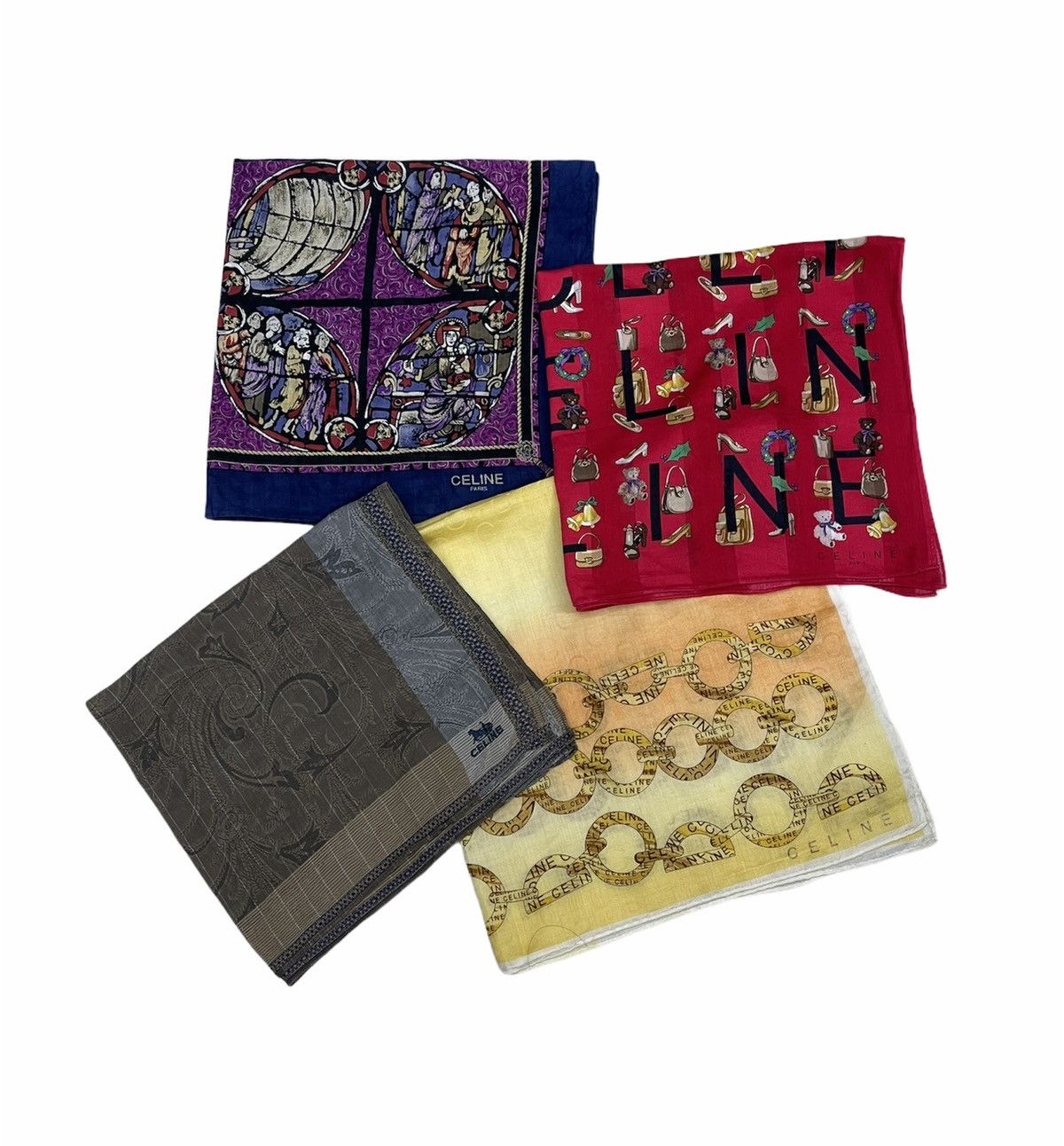 Celine 4 pcs LUXURY CELINE BANDANA / HANDKERCHIEF Size ONE SIZE - 1 Thumbnail