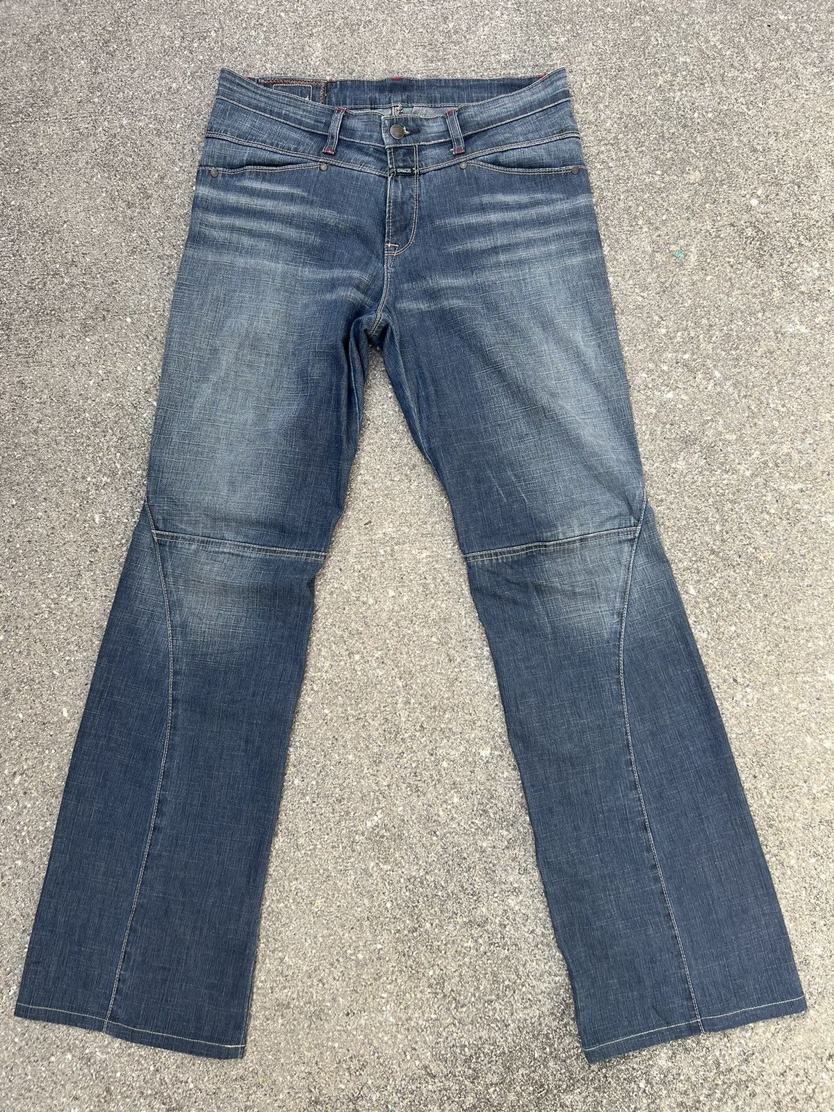 Le Grande Bleu (L.G.B.) Vintage MFG Stretch Fade Denim Flared Jeans Size US 31 - 1 Thumbnail
