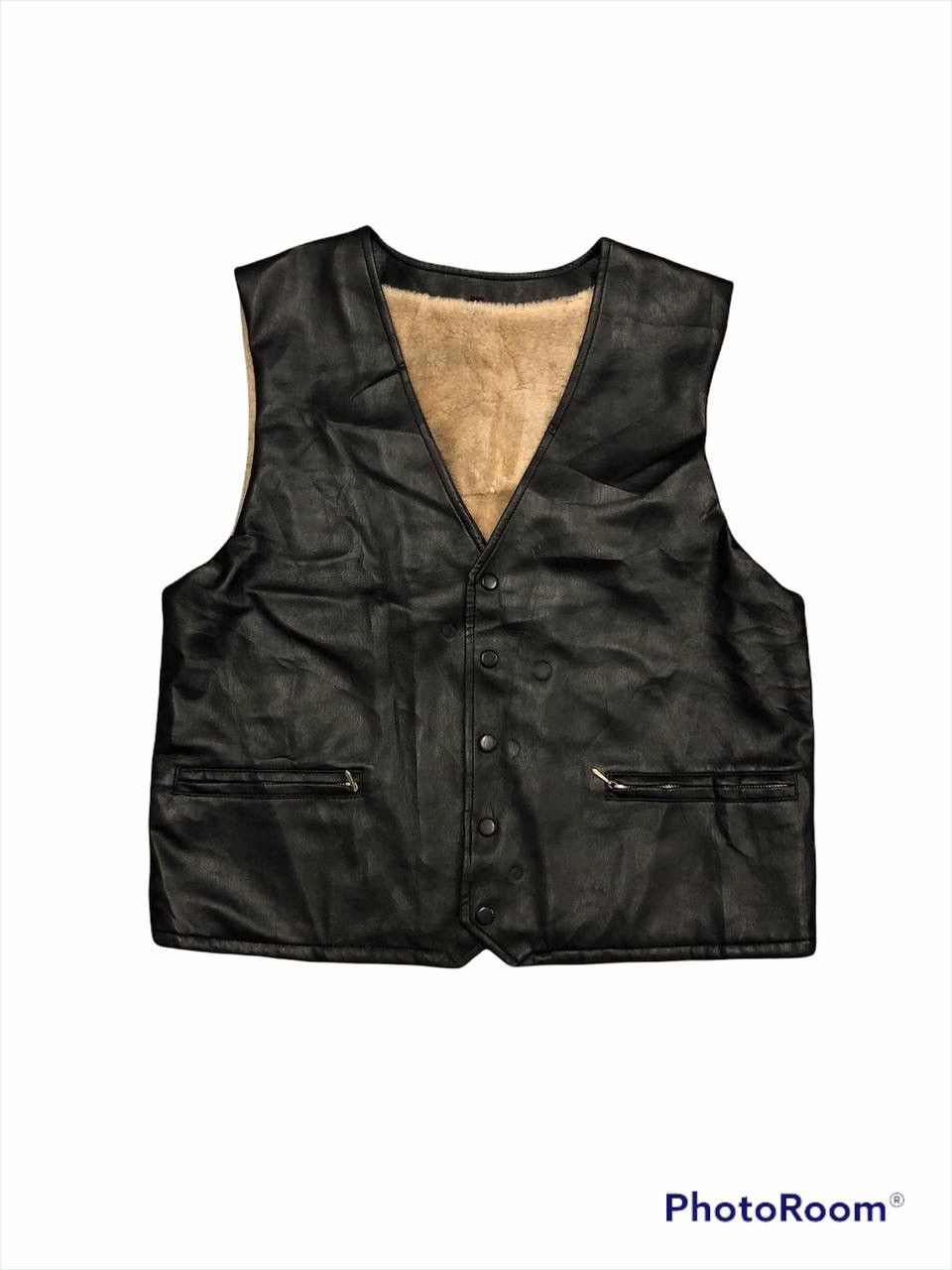 Japanese Brand × Vintage Black Leathers Vest Style Comme des garcon Size US M / EU 48-50 / 2 - 1 Thumbnail