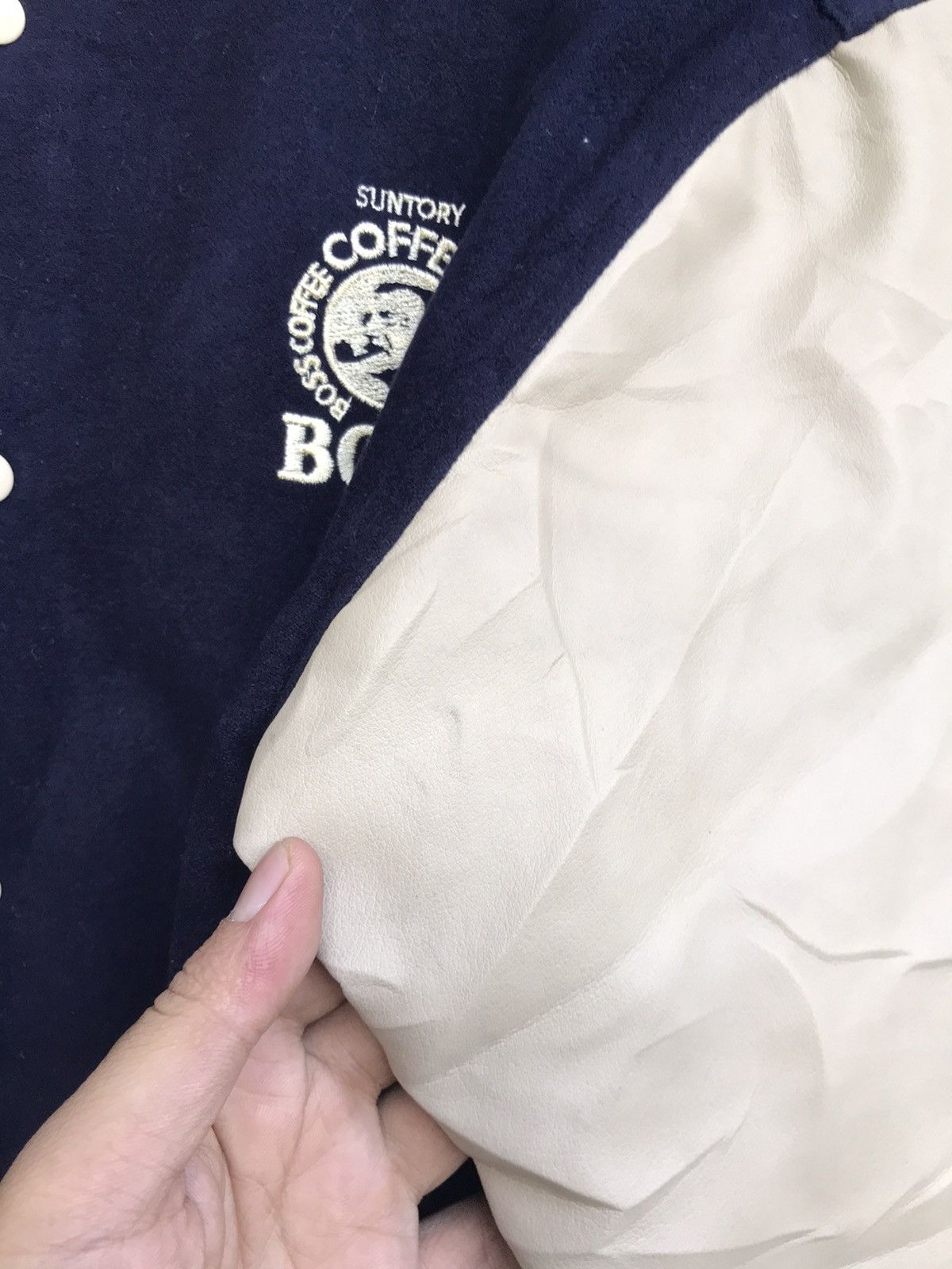 Other Suntory Coffee Boss Synthetic Leather Sleeve Varsity Jacket Size US M / EU 48-50 / 2 - 11 Thumbnail