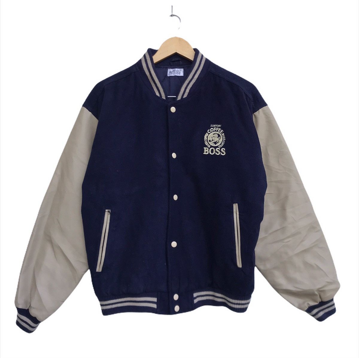 Other Suntory Coffee Boss Synthetic Leather Sleeve Varsity Jacket Size US M / EU 48-50 / 2 - 3 Thumbnail