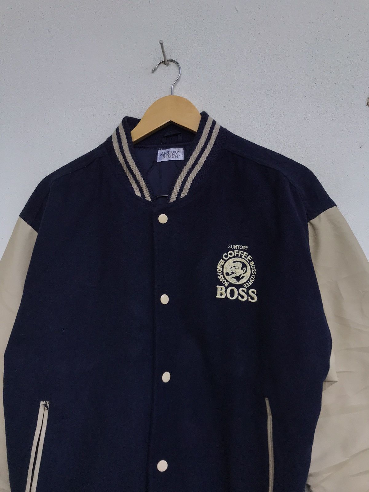 Other Suntory Coffee Boss Synthetic Leather Sleeve Varsity Jacket Size US M / EU 48-50 / 2 - 5 Thumbnail