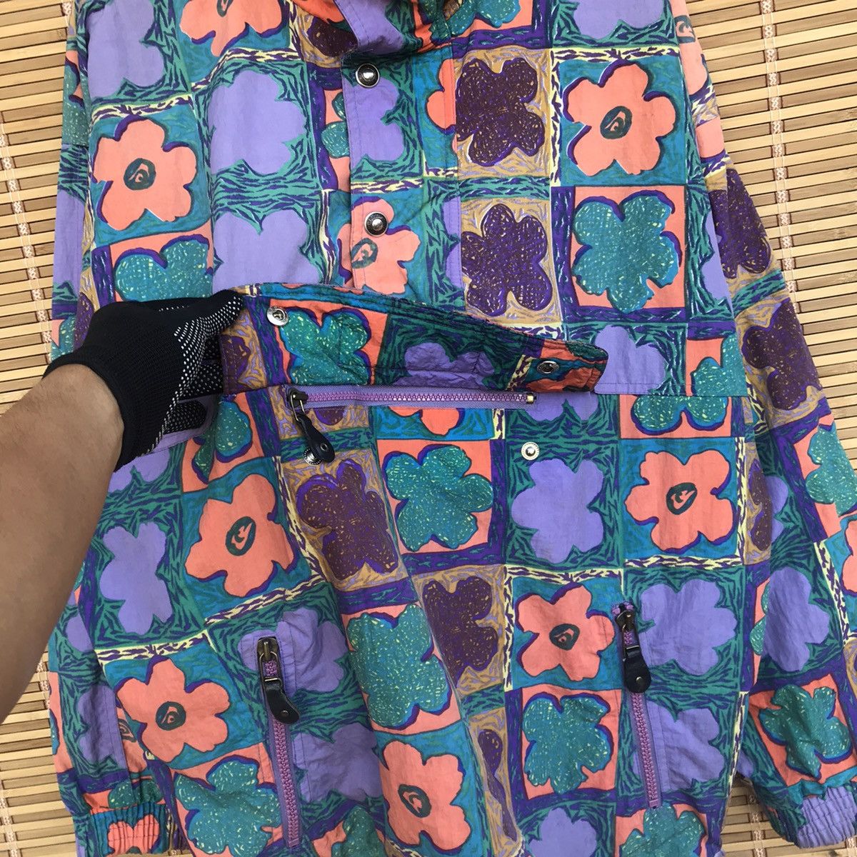 Quicksilver × Vintage Rare Quicksliver Flower anorak vintage jacket S baggy Size US S / EU 44-46 / 1 - 6 Thumbnail