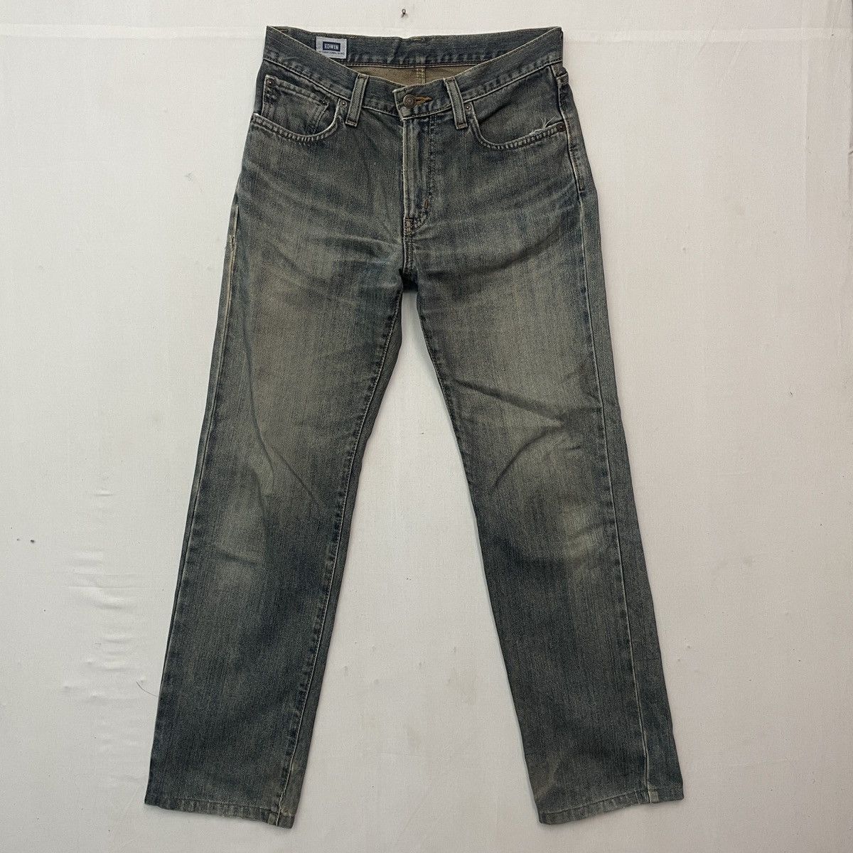 image of Vintage Japanese Rusty Wash Denim Pants Made In Japan W29 in Faded Blue, Men's